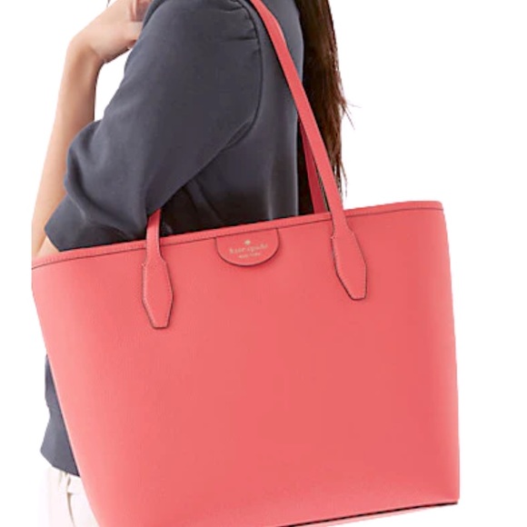 Kate Spade Lori Tote Bag Pink Ripe Papaya Top Zip Work Bag WKR00231 NWT - Picture 4 of 9